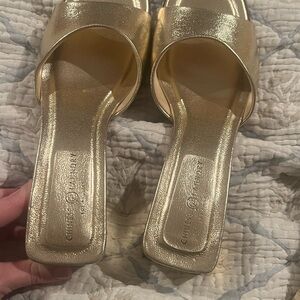 Chinese Laundry Metallic Gold Slide Sandals